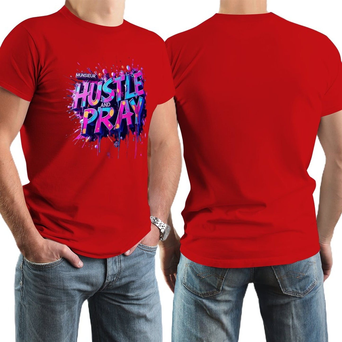 Munsieur Men's Tee "Hustle and Pray"