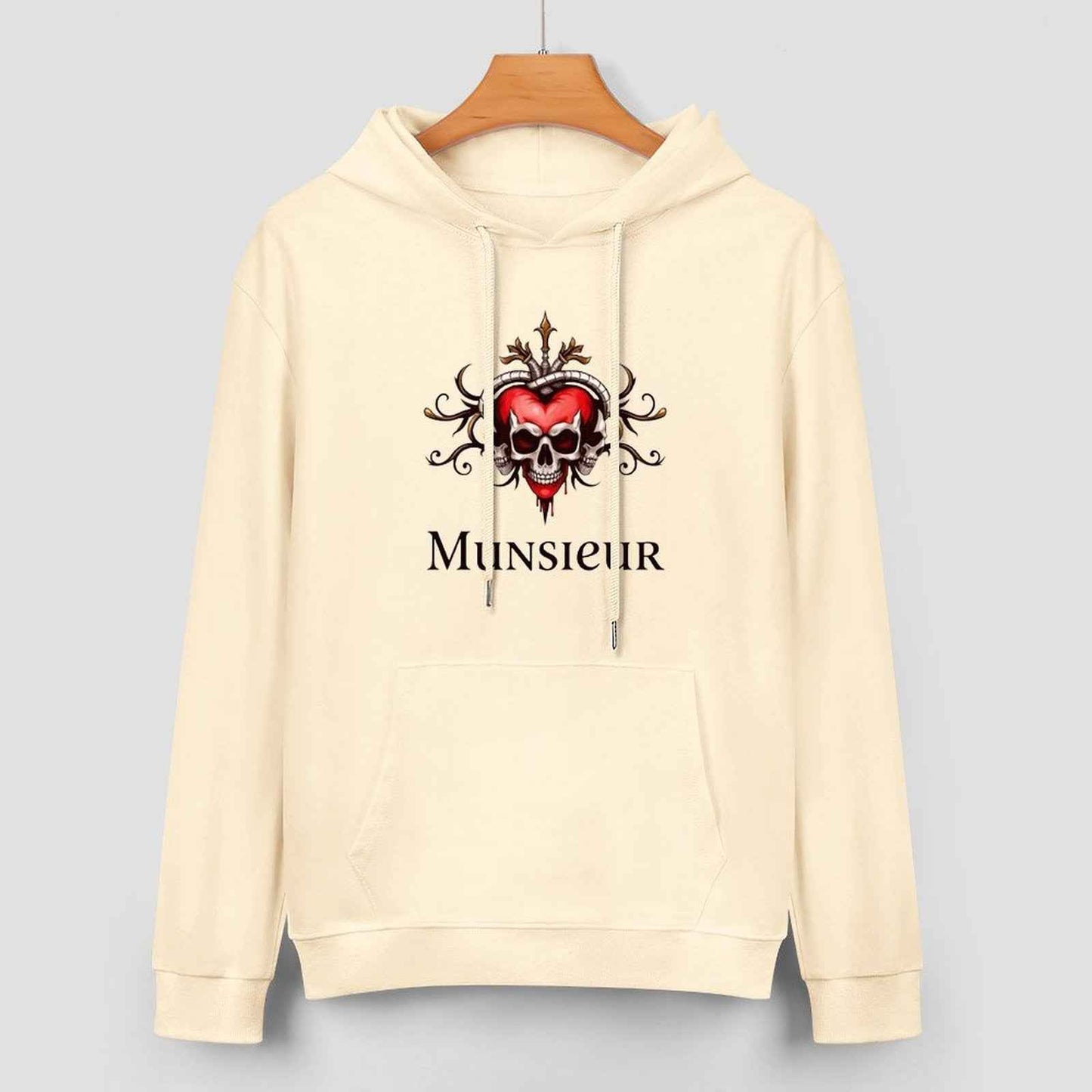 Munsieur Deadly Love: Skull Hoodie for Men - Munsieur