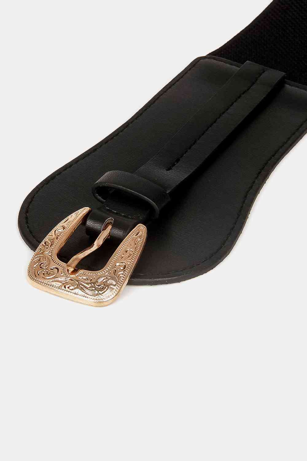 Wide Elastic Belt with Alloy Buckle - Munsieur