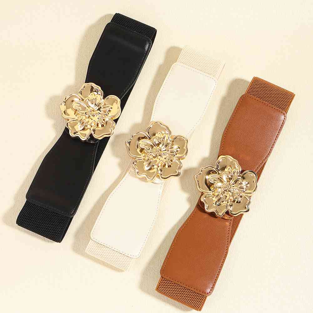 Flower Alloy Buckle Elastic Belt - Munsieur