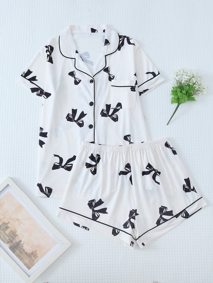 Women's Loungewear Bow Print Pajamas