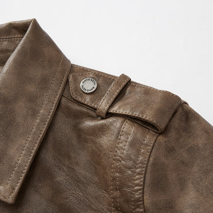 Men's Lapel Fashion Casual Men's Clothing Leather Coat Motorcycle Style - Munsieur