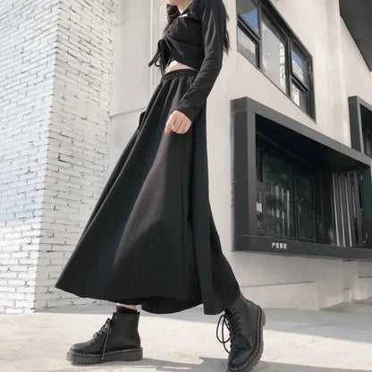 Plus Size Harajuku Punk Style Skirts Women High Waist Buckle Irregular Gothic Skirt Black Hip Hop Streetwear Freely Adjustable