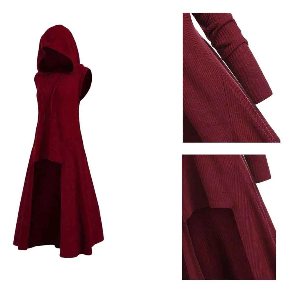 Fashion Gothic Clothing Women Tops Women's Steampunk Coat Hooded Long Victorian Trench Sweatshirt