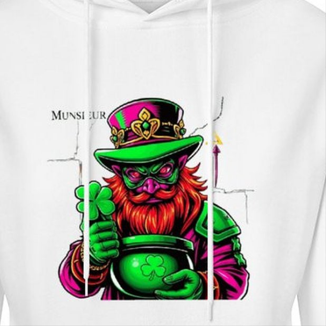 St. Patrick's Day Collection Munsieur Cotton Women's Leprechaun Mafia Boss "Uncle Ron" Sweater with Pocket