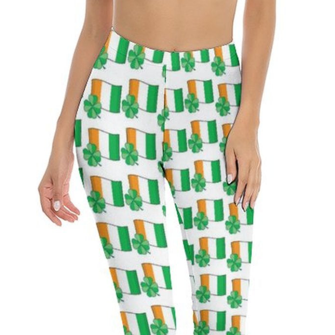 Munsieur St. Patrick's Day Collection Women's Hot Yoga Stretch Leggings
