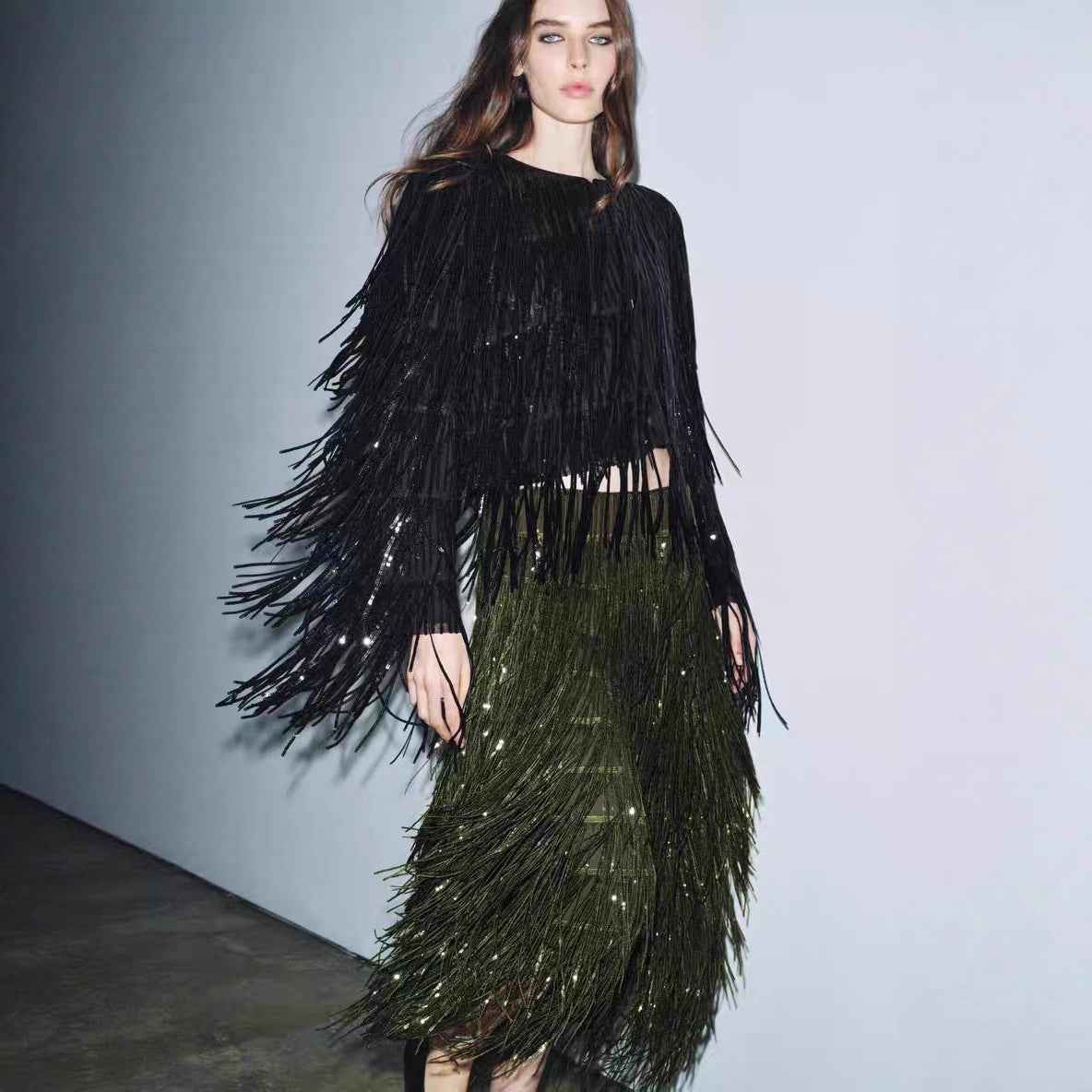 Sequin Tassels Party Skirt