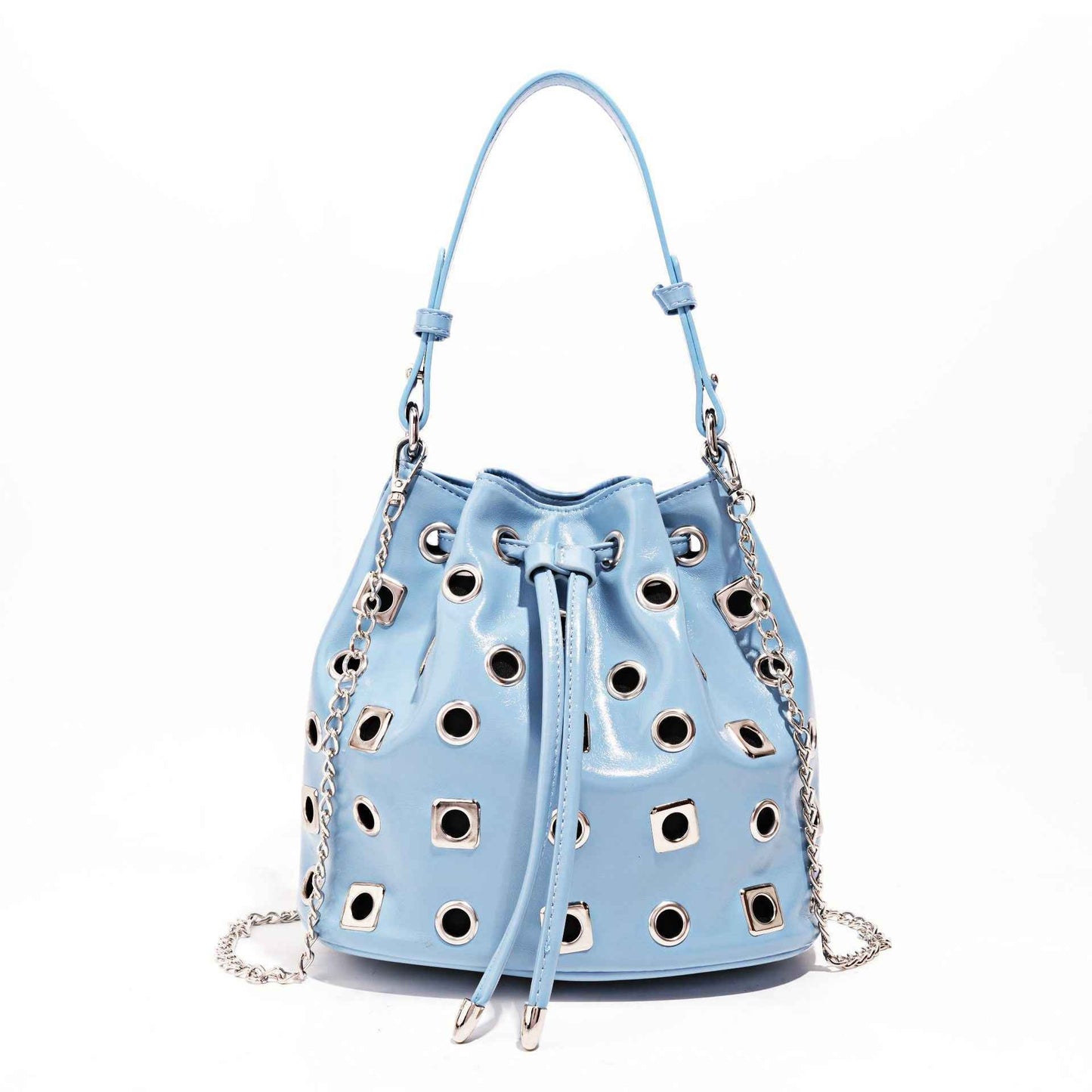 Trendy Rivet Cutout Messenger HandBag Purse