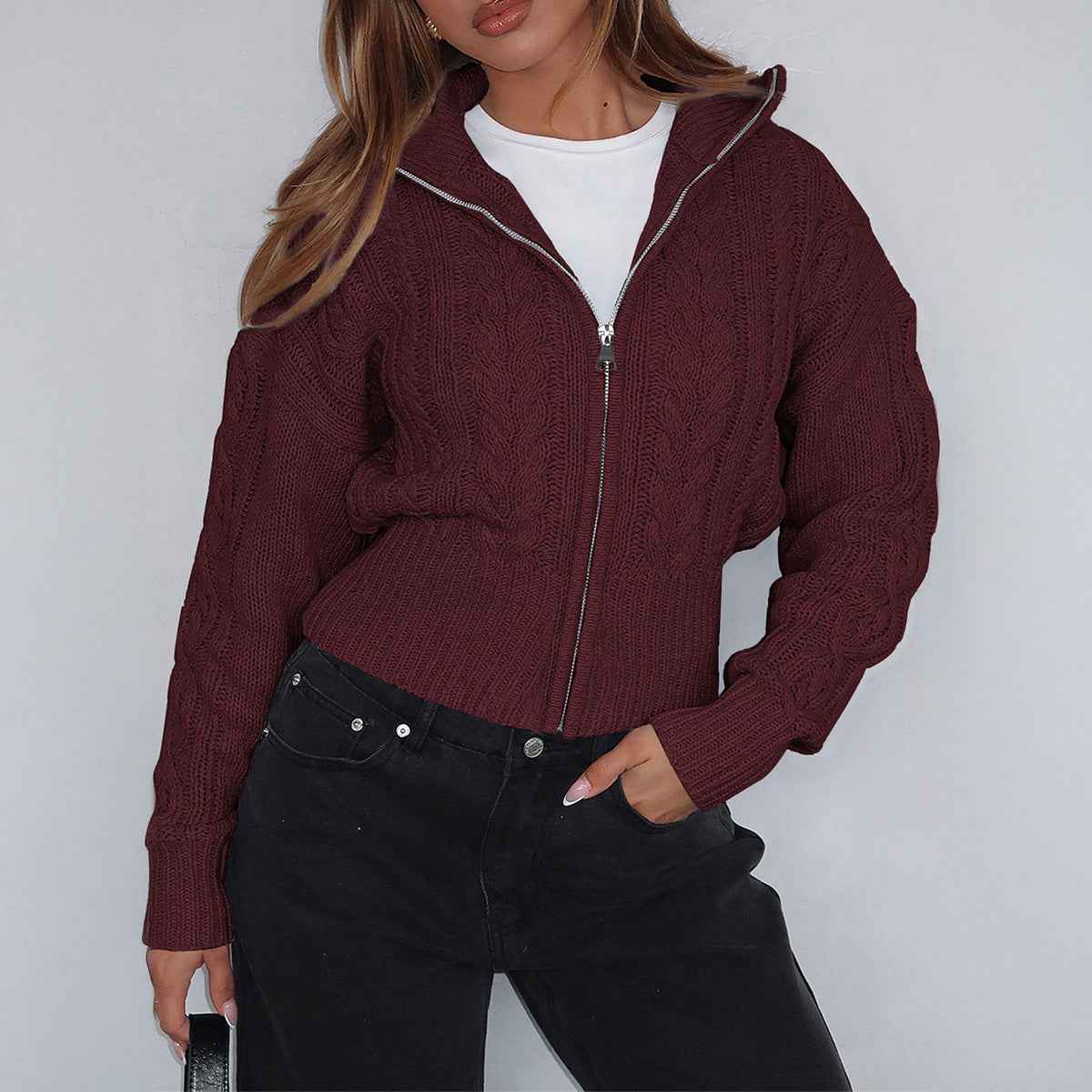 Long Sleeve Solid Color Women's Sweater