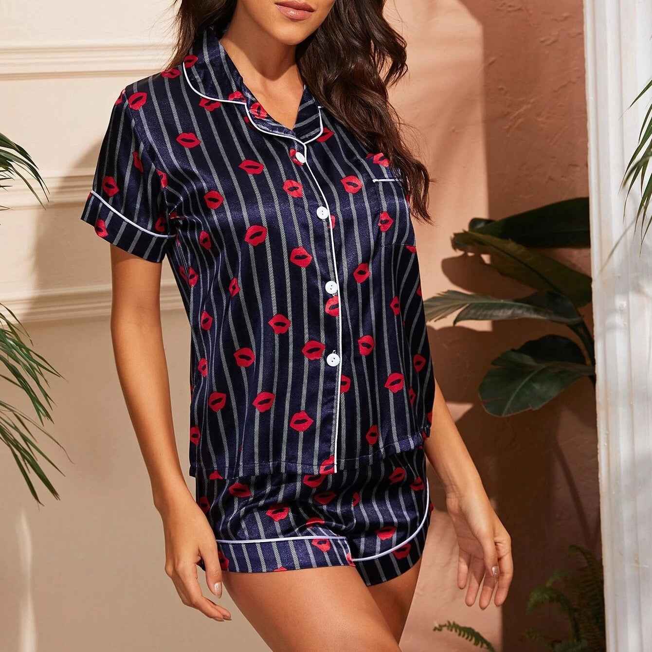 Pajamas Women's Elastic Satin