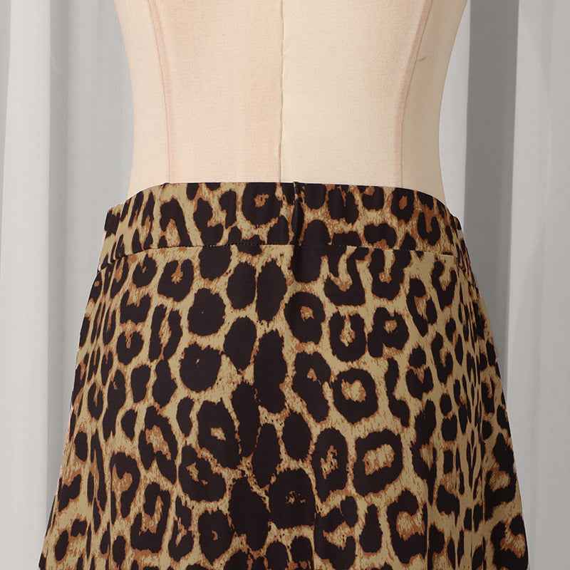 Skirt Women Spring Leopard Print Design