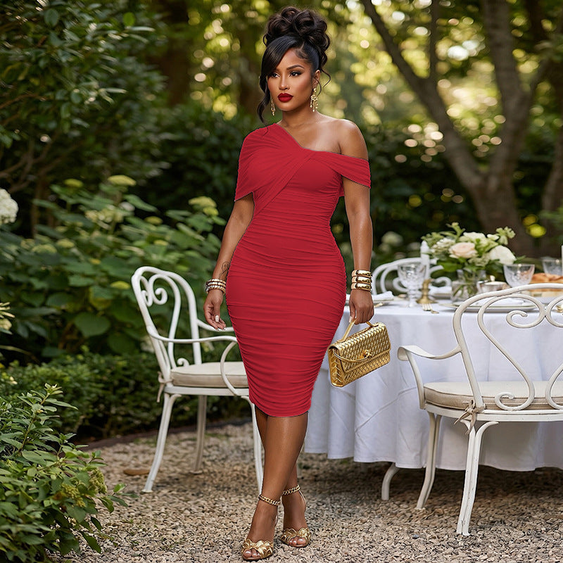 Sleeveless One Shoulder Maxi Dress New Arrivals
