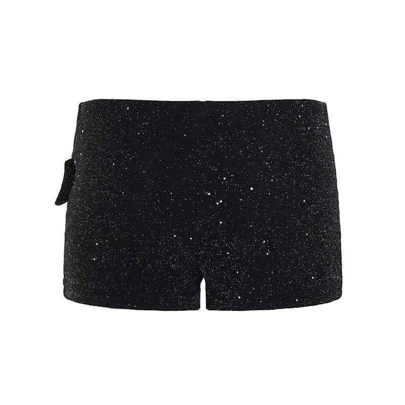Gothic Thin Glittering Knitted Bottoms for Women