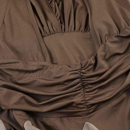 MUNSIEUR Backless Pleated Irregular Asymmetric Dress