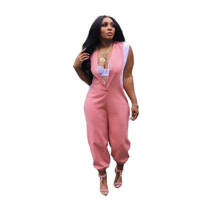 Sexy Slim Fit Solid Color Jumpsuit