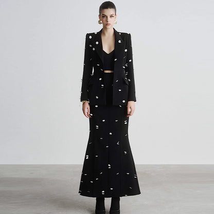 Women's Fashionable Sequins Jacket + Skirt Set - Munsieur