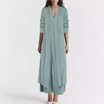 Women's Casual Solid Color And V-neck Cardigan Dress for Women