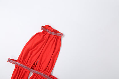 Backless Maxi Dress Lace up Halter MUNSIEUR New Arrivals