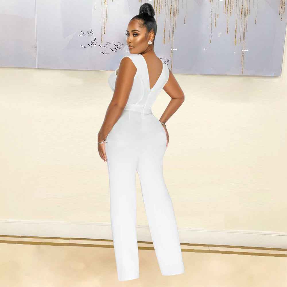 Slim Casual Sleeveless Jumpsuit