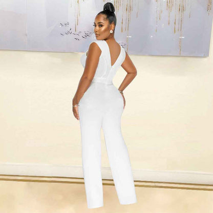 Slim Casual Sleeveless Jumpsuit