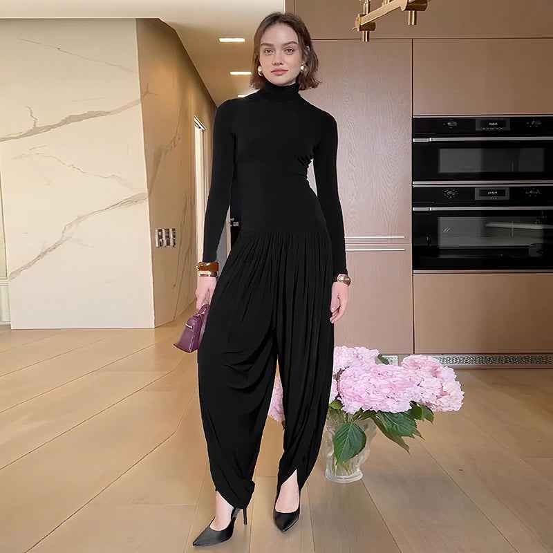 Summer Slim Fitting Solid Color Long Sleeve Jumpsuit for Women
