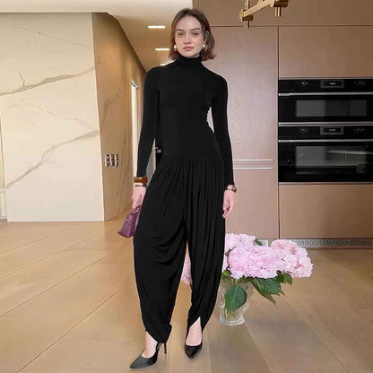 Summer Slim Fitting Solid Color Long Sleeve Jumpsuit for Women
