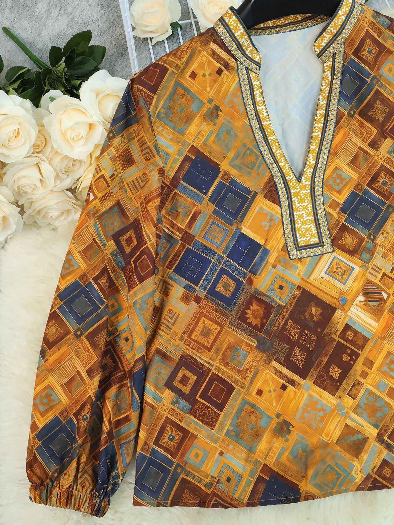 Loose Print Casual Blouse for Women