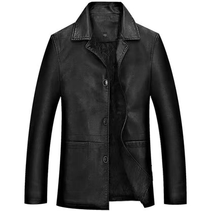 Men's Plus Size Leather Coat - Munsieur