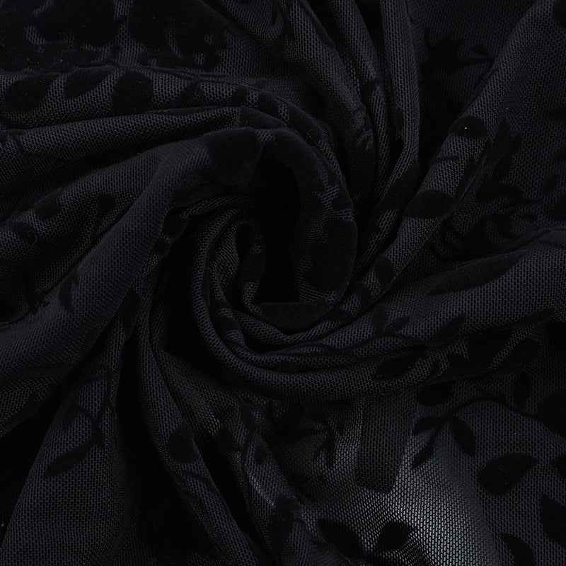 Dark Mesh Velvet Blouse for Women