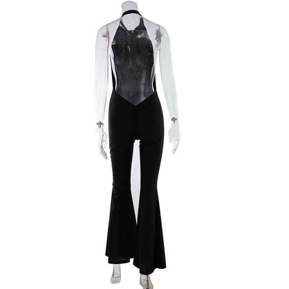 Elegant Sexy Halter Backless Slim Fit Luxury Jumpsuit