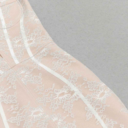 Bandage Dress Lace Ruffled Slit Sheath Fishtail MUNSIEUR