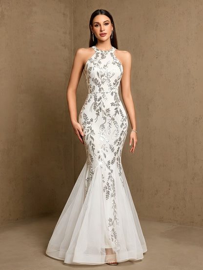 Pearl Embroidery Fishtail Evening Dress  New Arrivals