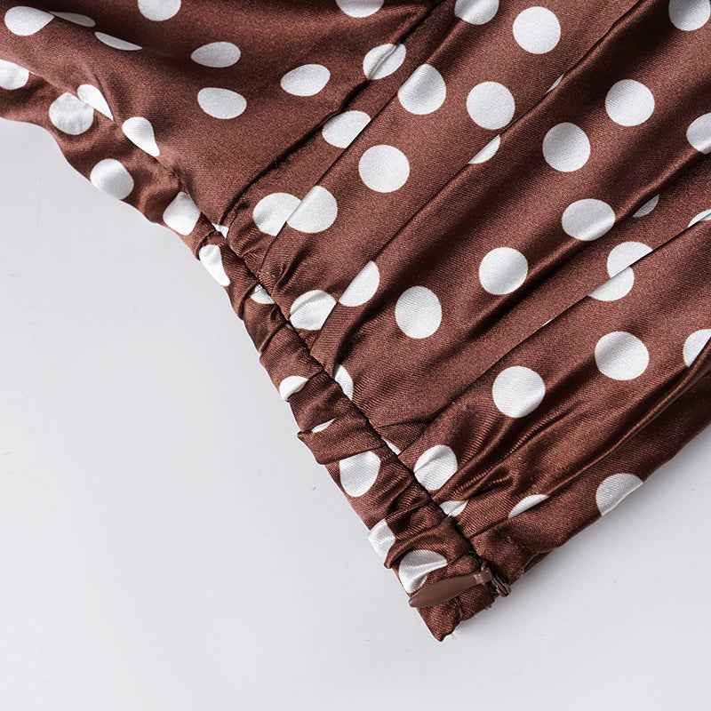 Elegance Polka Dot Cutout out Long Sleeve Blouse