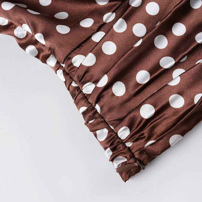 Elegance Polka Dot Cutout out Long Sleeve Blouse