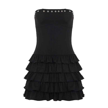 Cinched Sleeveless Pettiskirt Dress