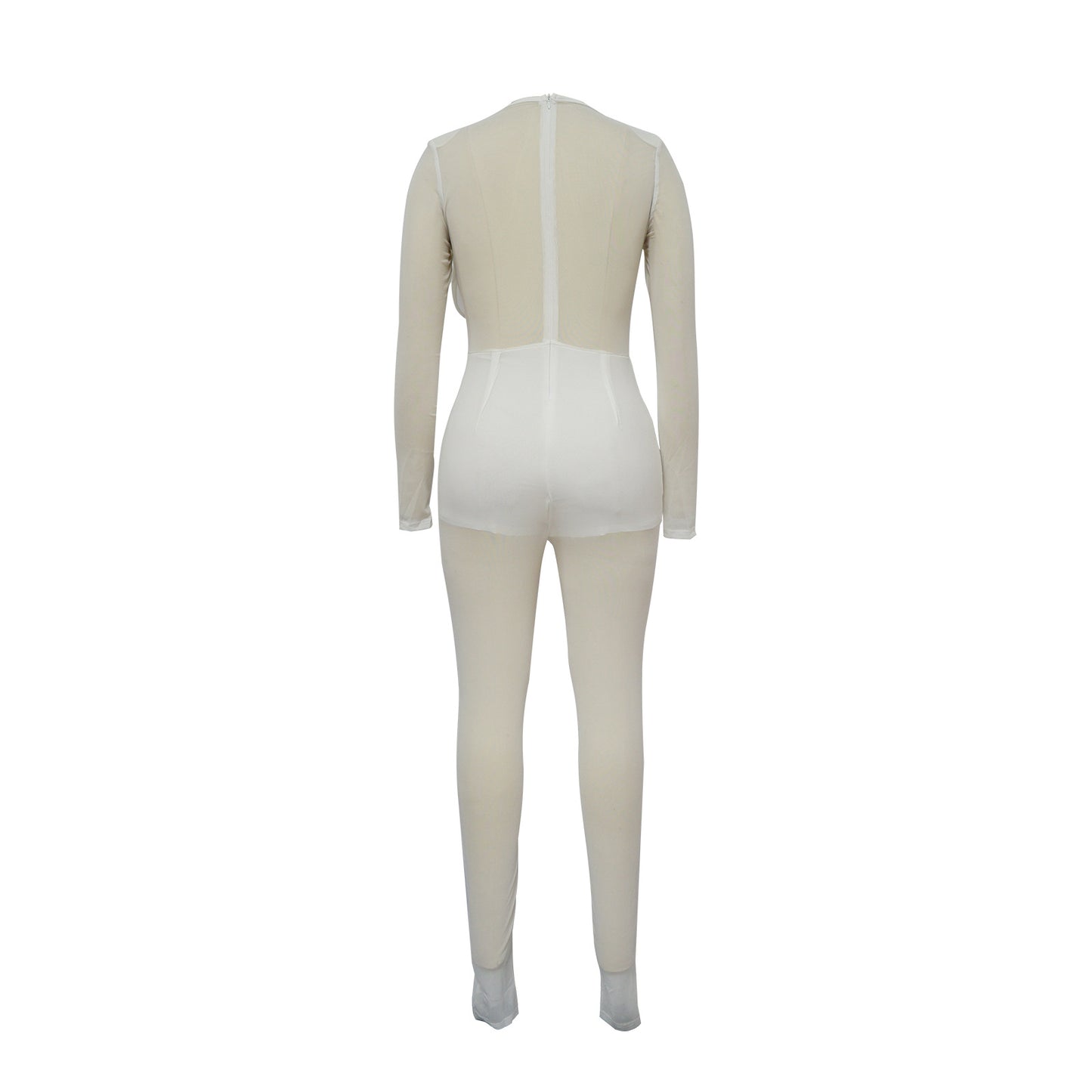 Solid Color Sexy See through Jumpsuit Women