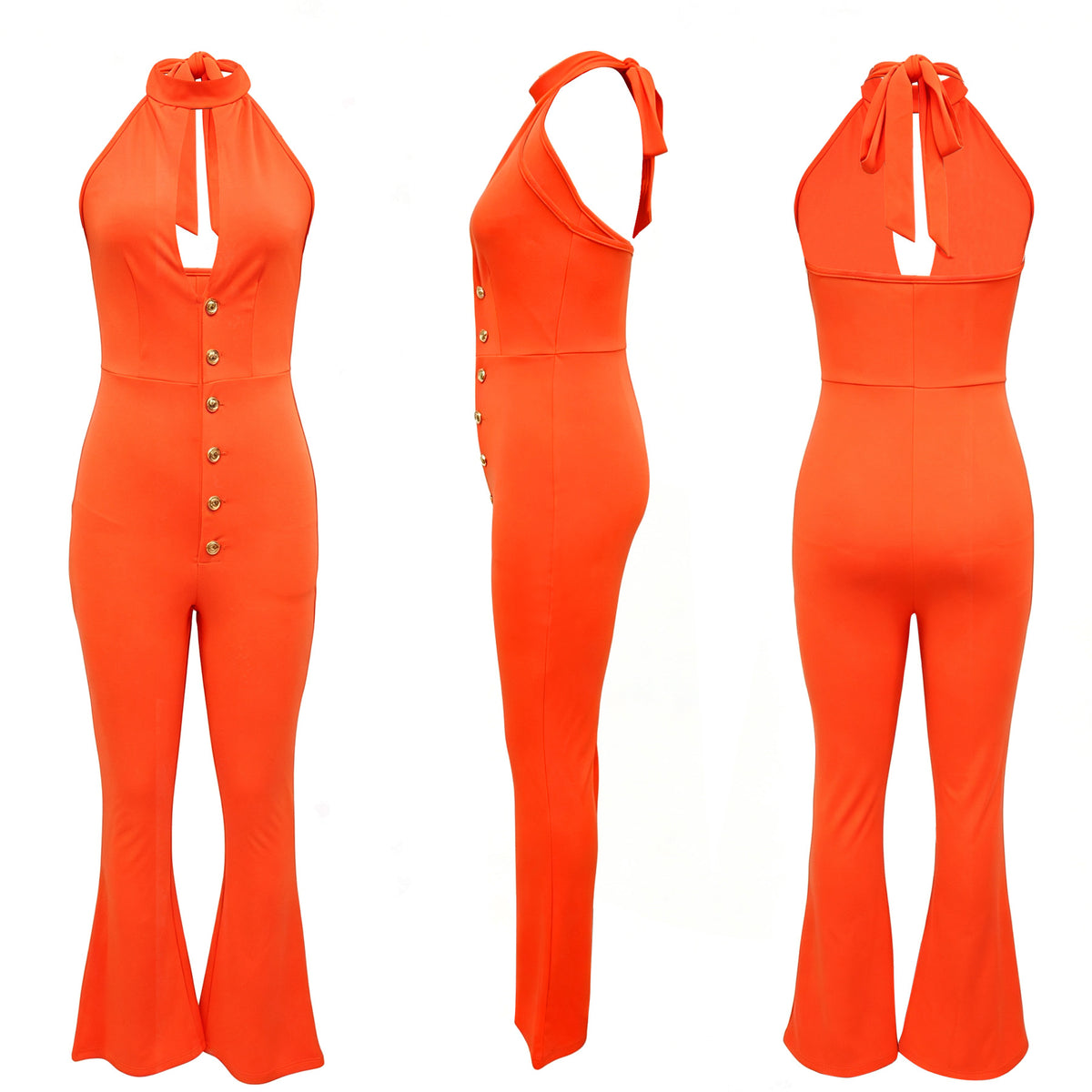 Autumn Drop Backless Halter Slim Fit Jumpsuit for Women New Arrivals