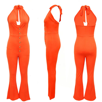 Autumn Drop Backless Halter Slim Fit Jumpsuit for Women New Arrivals