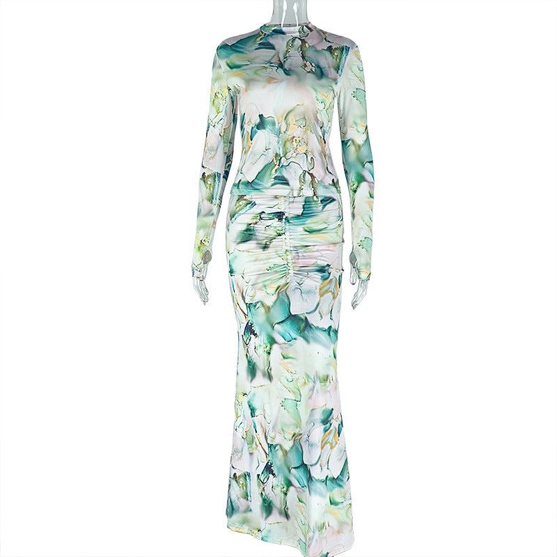 Green and floral pattern