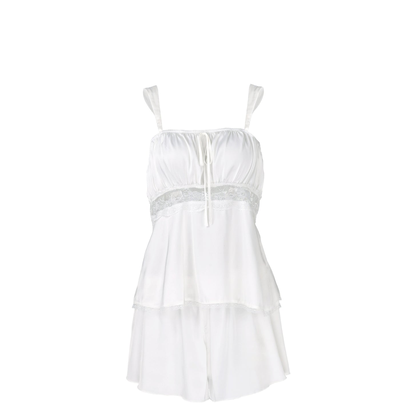 Summer Lace Strap Sleepwear Pajamas Two Piece Set