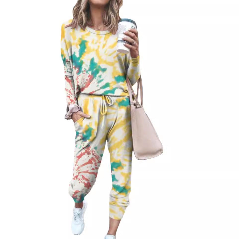 Printed Two-piece Fashion Casual Leggings + Sweater Set - Munsieur