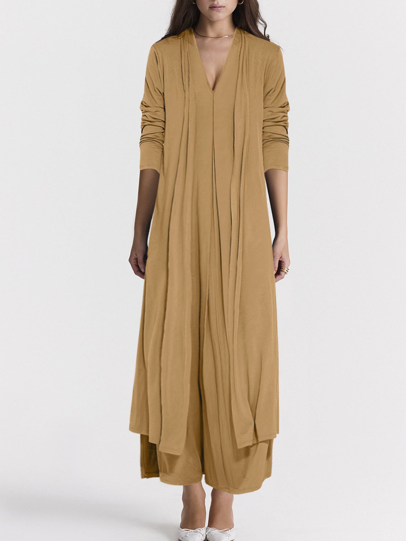 Women's Casual Solid Color And V-neck Cardigan Dress for Women