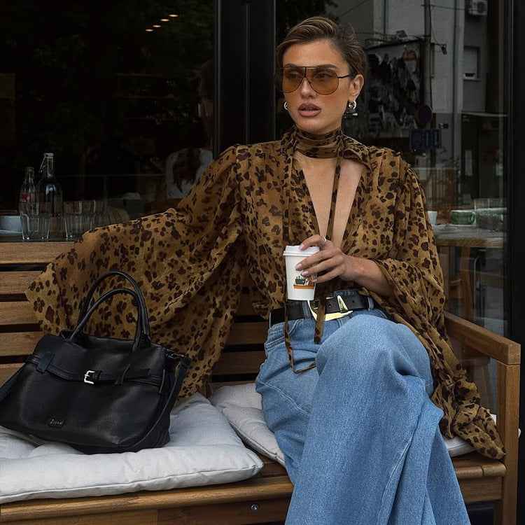 Leopard Print Design Blouse