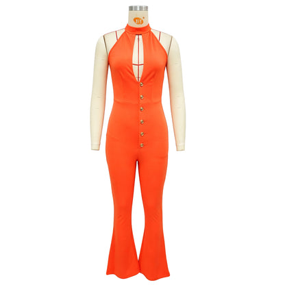 Autumn Drop Backless Halter Slim Fit Jumpsuit for Women New Arrivals