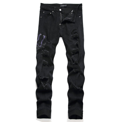 Men's Designer Style Fashion Pants Ripped Patches Many Variations and Style to Choose From