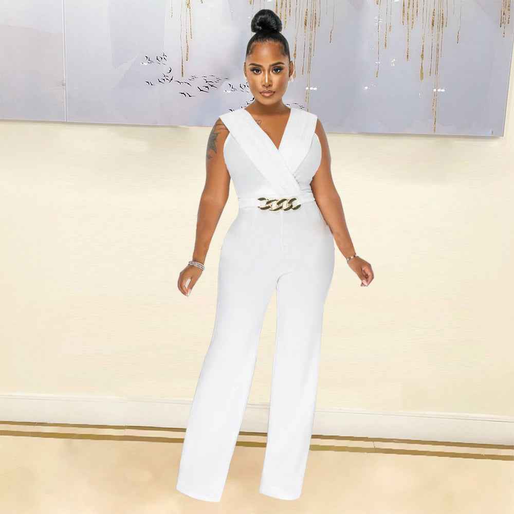 Slim Casual Sleeveless Jumpsuit