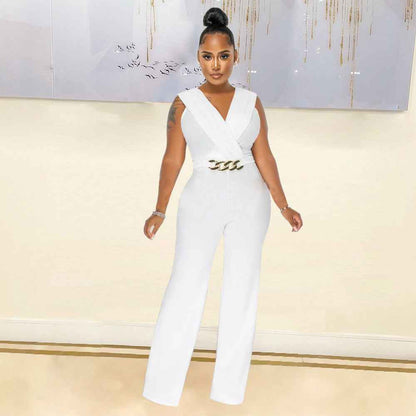 Slim Casual Sleeveless Jumpsuit