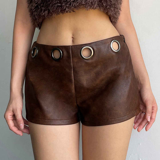 Retro Leather High Waist Bottoms