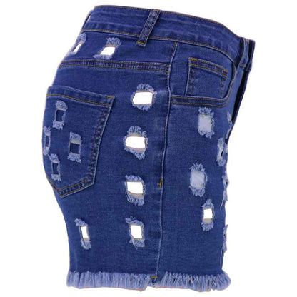 Solid Color Ripped High Waist Stretch Women's Bottoms