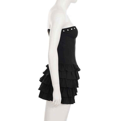 Cinched Sleeveless Pettiskirt Dress